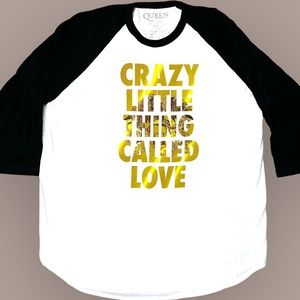 NWOT Queen Crazy Little Thing Called Love Raglan Varsity T-Shirt Unisex 2XL
